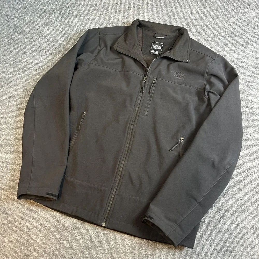 The North Face Mens Softshell Fleece Lined Jacket Black Apex Bionic Large F14